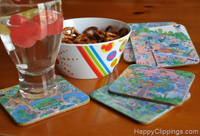 DIY Disney World Map Coasters 