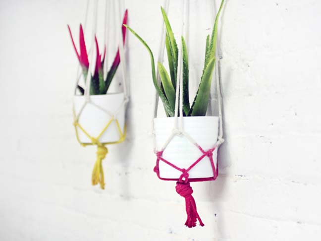 Neon Rope Hanging Planters