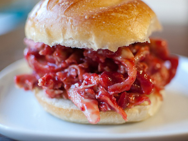Pulled Turkey Sandwich with BBQ Cranberry Sauce