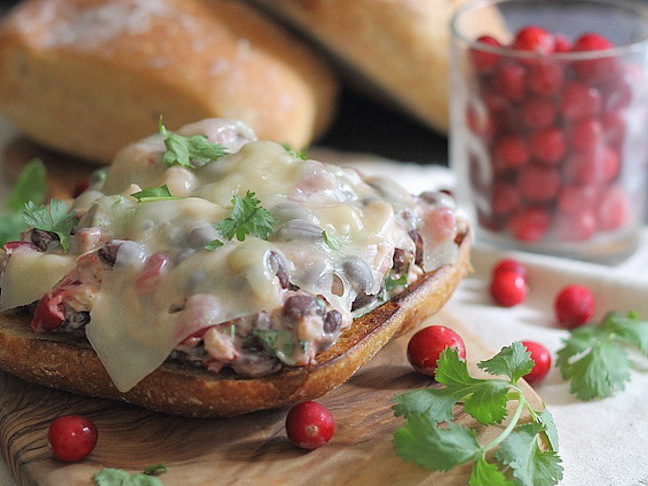 Open Faced Turkey Cranberry Enchilada Melt