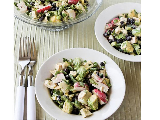 Turkey, Black Bean, Avocado, and Radish Salad with Lime and Cilantro