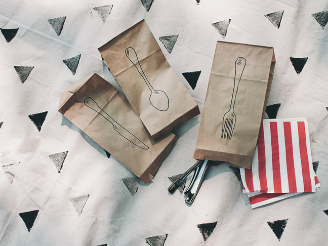 DIY Paper Bag Utensil Holders