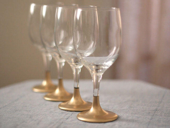 Gold Dipped Wine Glasses