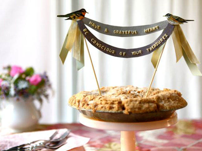 Pie Centerpiece with DIY Message