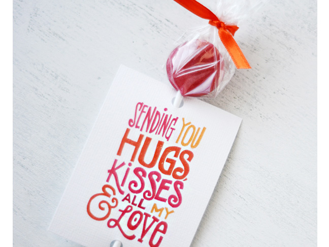 Turning Modern Valentines into Lollipop Cards 
