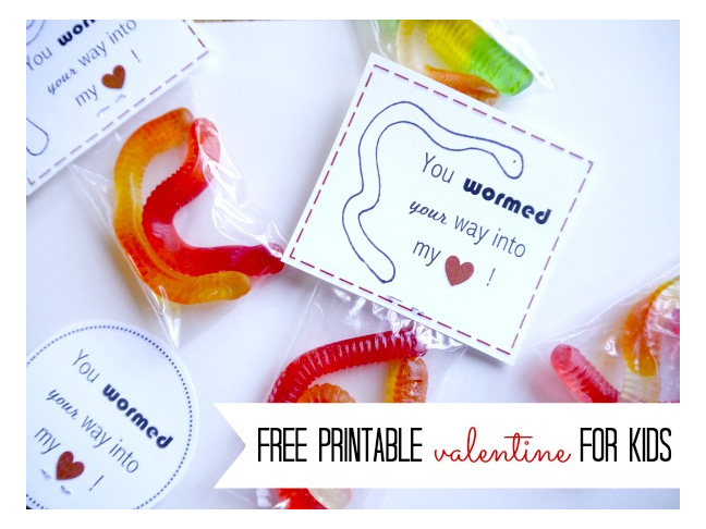 Gummy Worms Valentine Printable