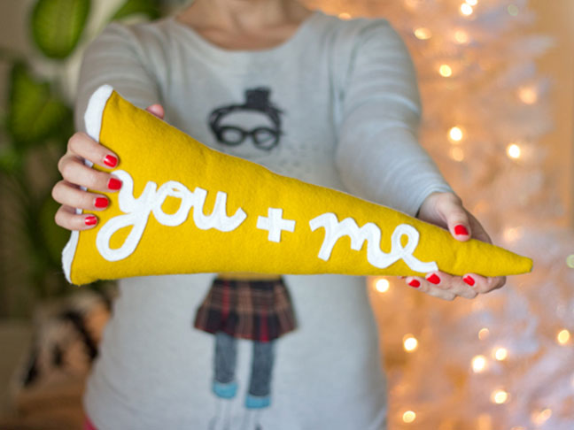 You and Me Pennant Pillow