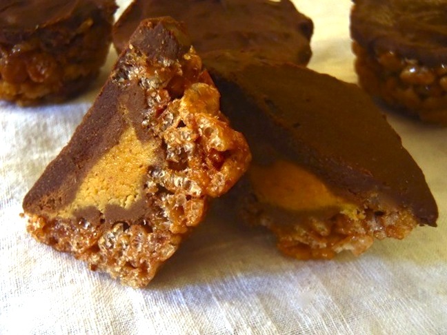 Reese’s Peanut Butter Cup-Chocolate Rice Krispie Treats