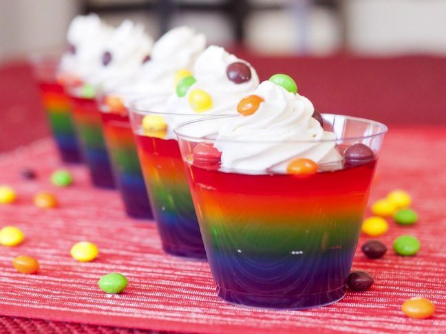 Rainbow Cups with Skittles