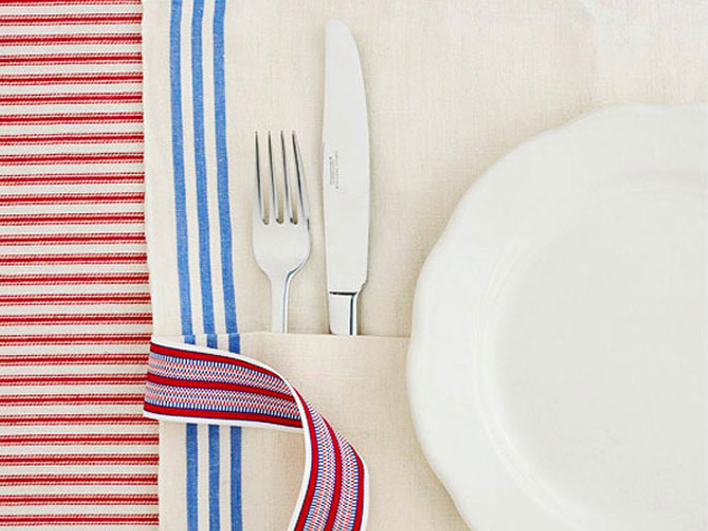 Red White and Blue Table Settings