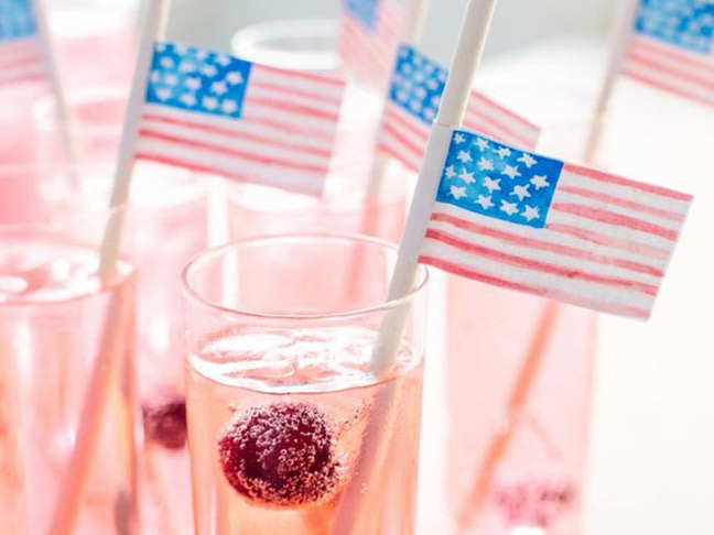 Watercolor Straw Flags
