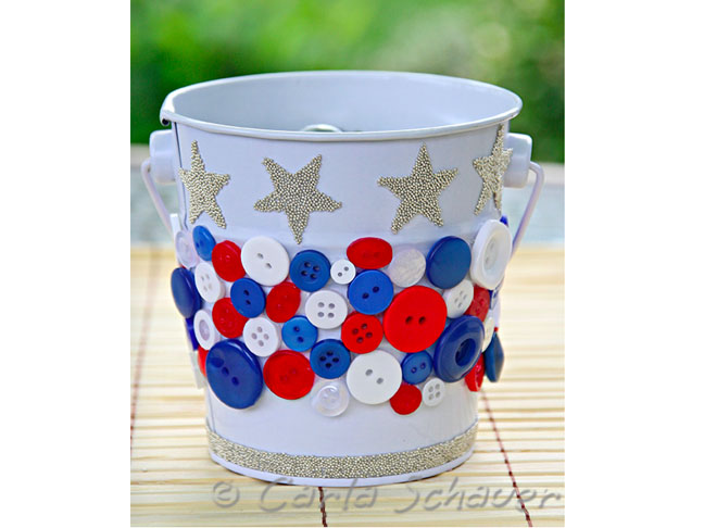 Patriotic Button Bucket