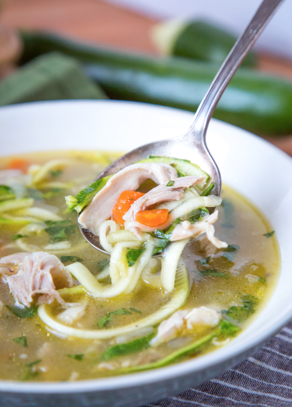 Spiralised Chicken Noodle Soup