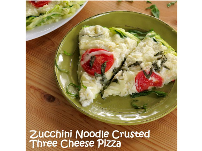 Zucchini Noodle Crusted Pizza