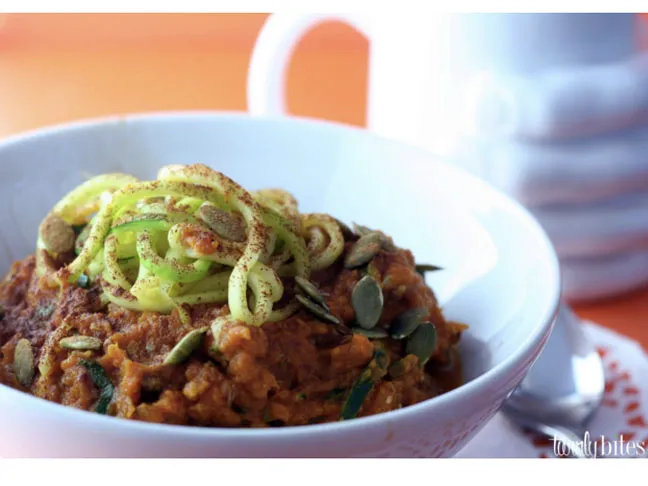 Spiralized Pumpkin Pie Breakfast Bowl