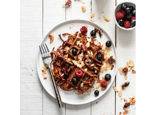 Blueberry Sweet Potato Waffles