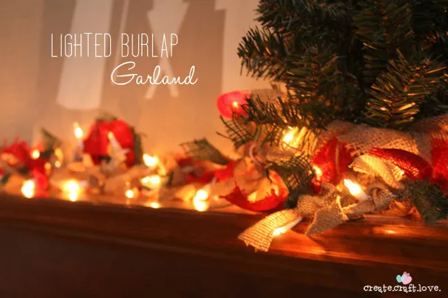 Lighted Burlap Garland