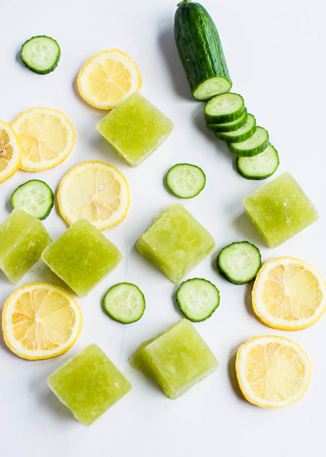 Lemon Cucumber Ice Cubes