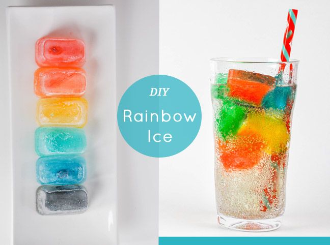 DIY Rainbow Ice Cubes