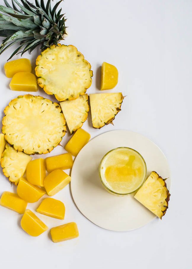 Bloat-Busting Pineapple Ice Cubes