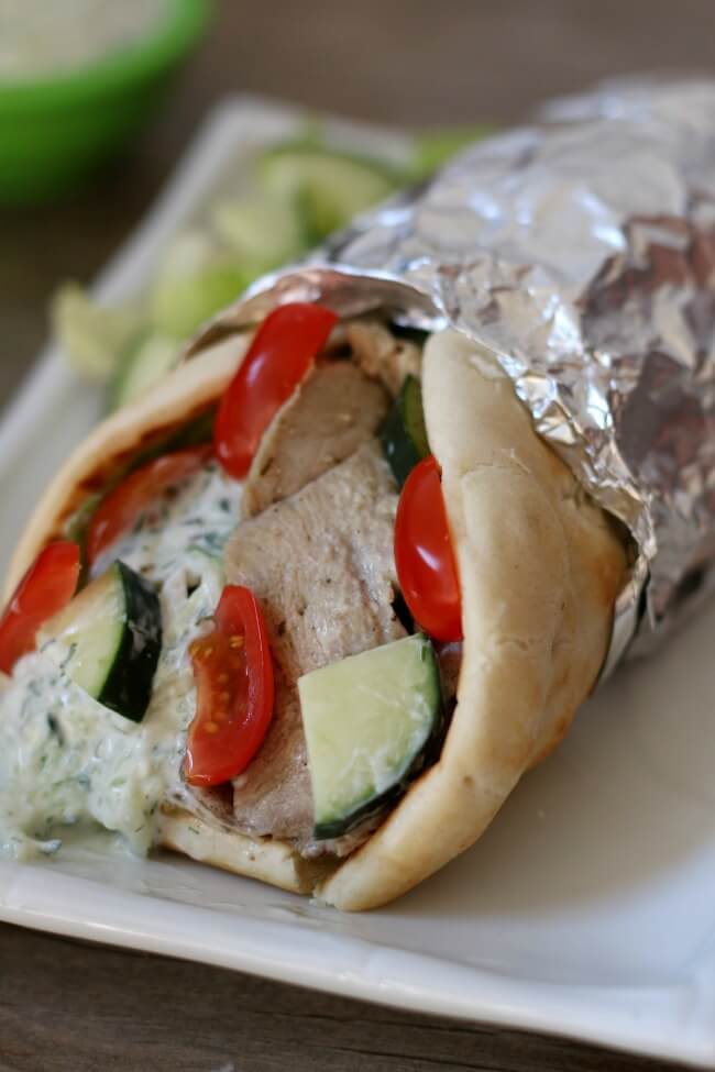 Pork Gyros with Tzatziki Sauce