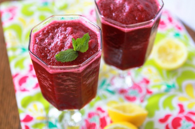 Iced Cherry Lemonade Sweetened with Agave
