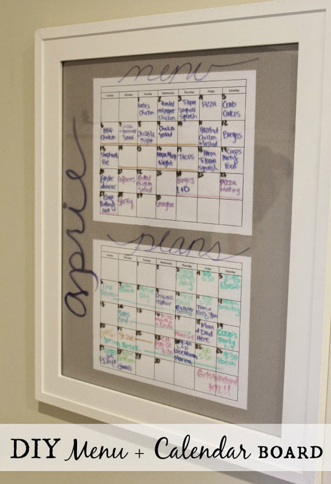 DIY Menu and Calendar Board