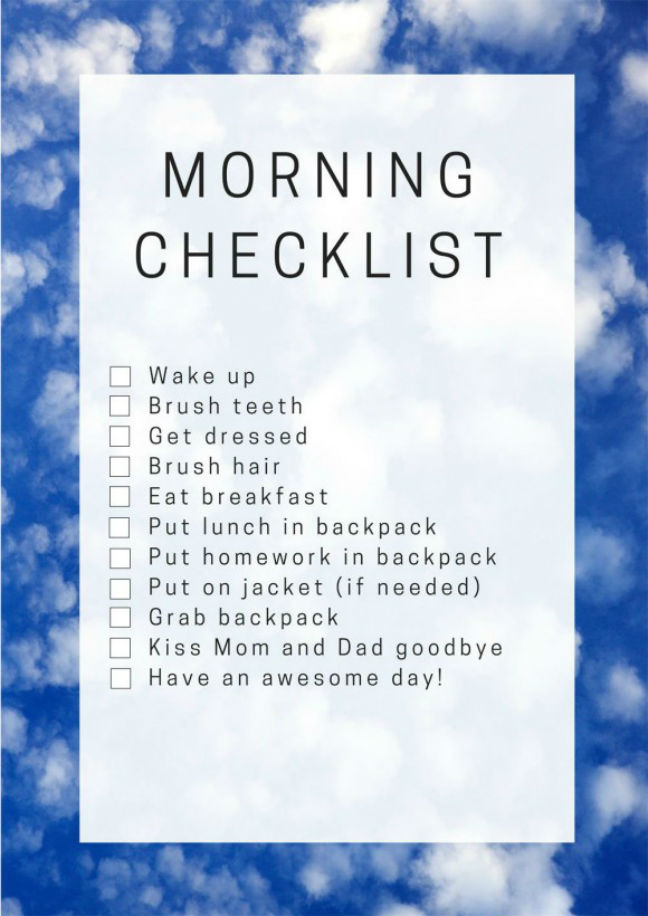Create a Morning Checklist