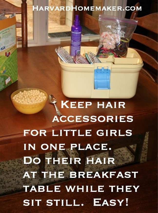 Do Kids' Hair at the Breakfast Table