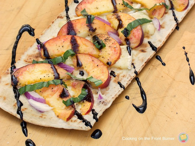 Peach and Brie Grilled Flatbread 