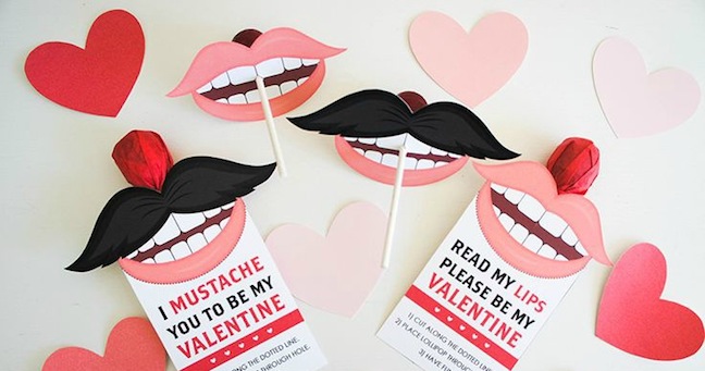 Mustache and Lip Sucker Valentines