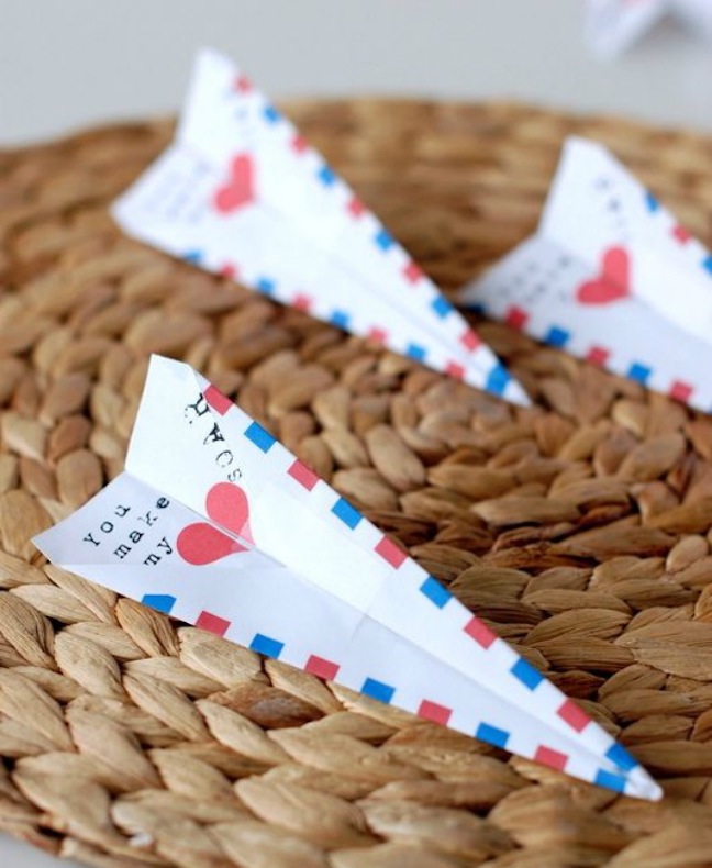 Paper Airplane Valentines