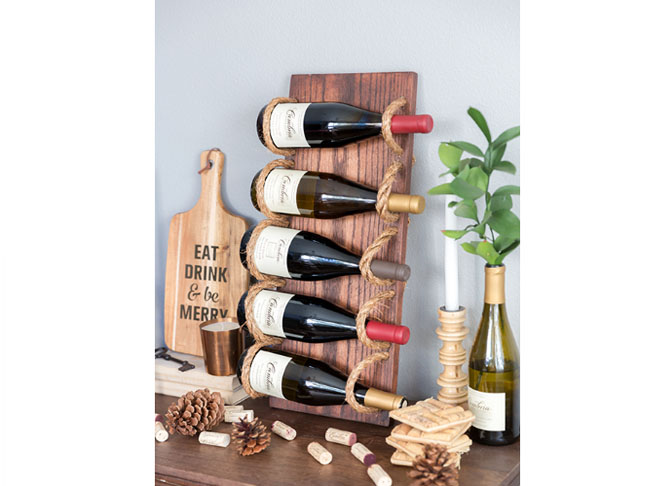 Rope & Wood Wine Rack