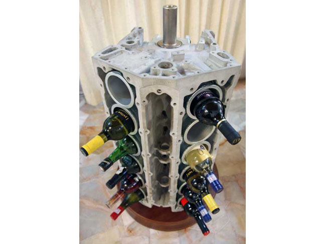Car Engine Wine Rack