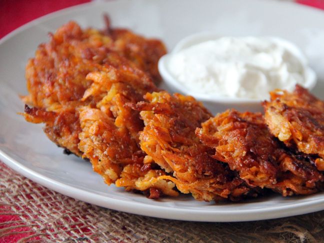 Cinnamon + Sweet Potato Latkes