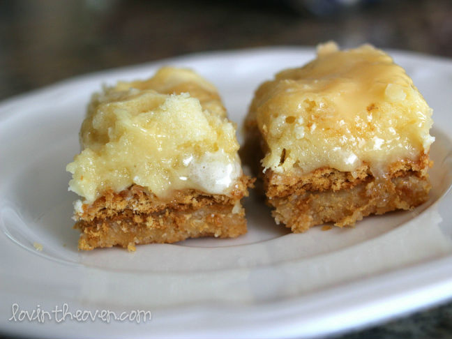 White Chocolate S'mores Gooey Cake Bars