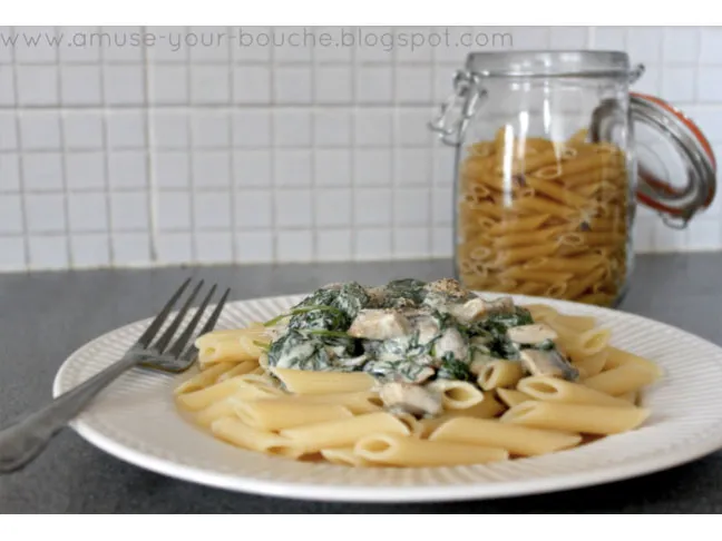 Creamy Boursin Pasta With Mushrooms and Spinach