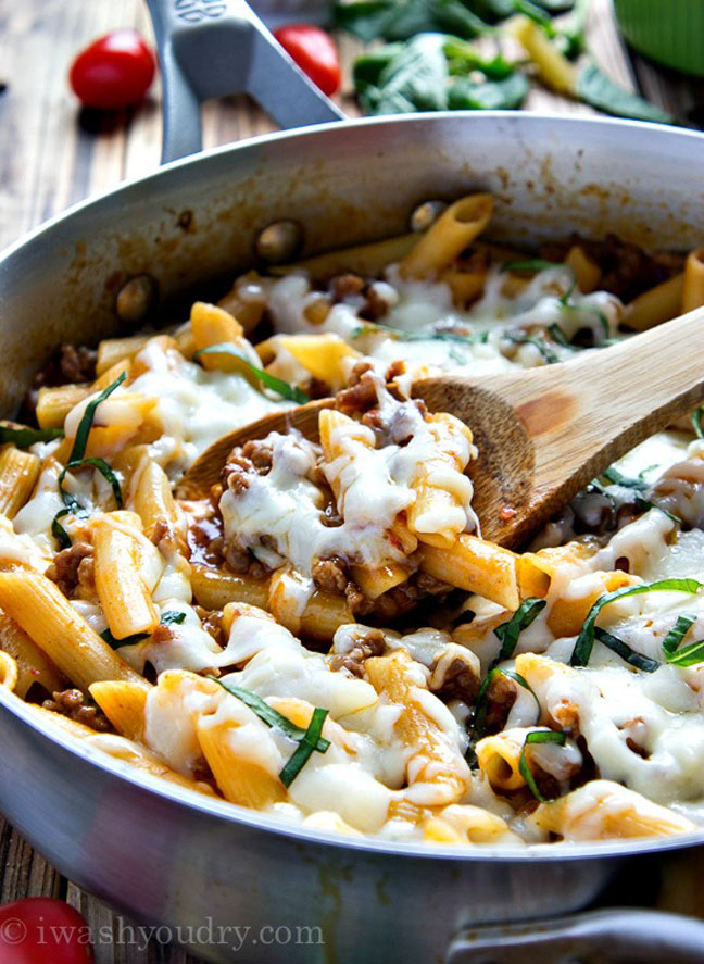 One Skillet Baked Ziti