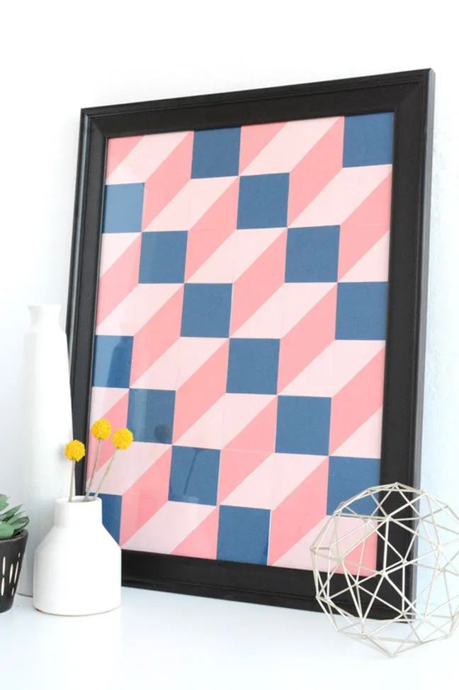 DIY Geo Pattern Paper Wall Art