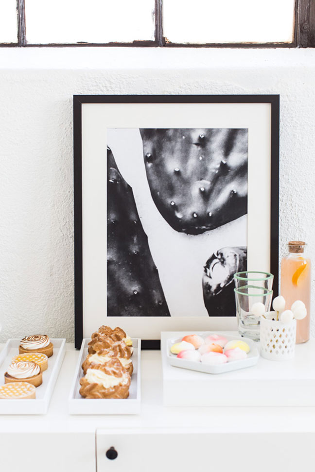 DIY Black and White Cacti Print