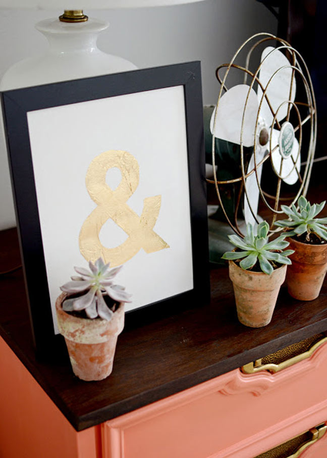 DIY Gold Leaf Ampersand Wall Art