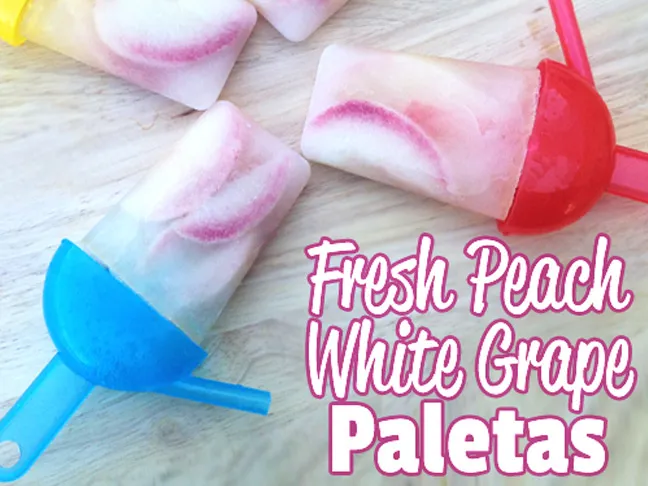 Fresh Peach and White Grape Paletas