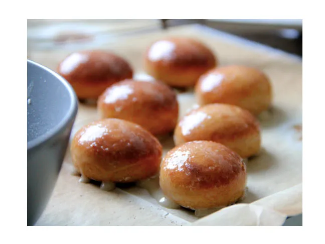 Baked Sweet Potato Doughnut Holes with Maple Glaze
