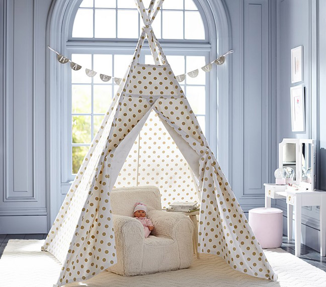 Gold Metallic Dot Teepee