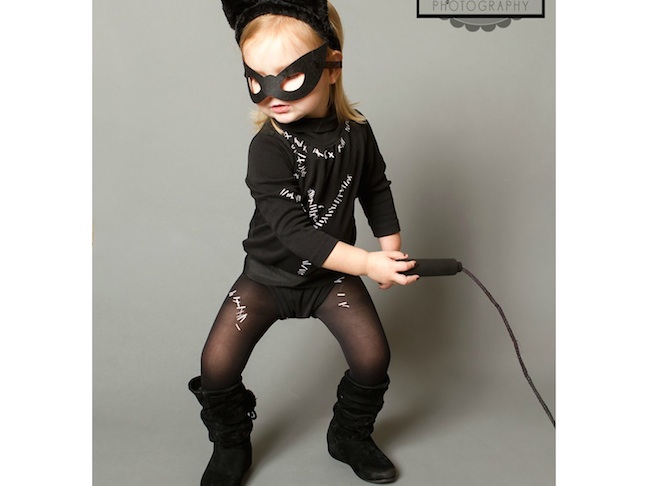 Toddler Catwoman with a Whip