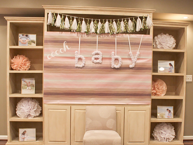 Ooo, Baby Pink & Gold Sparkle Baby Shower
