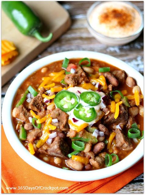 Slow Cooker Beefy Fifteen-Bean Chili