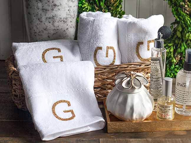 Simple & Elegant Monogrammed Hand Towels