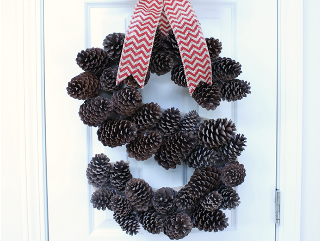 Monogrammed Pine Cone Wreath