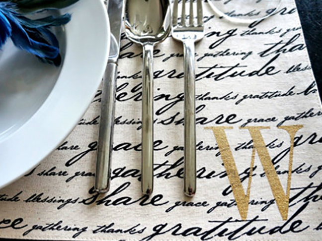 Stenciled Monogrammed Placemat